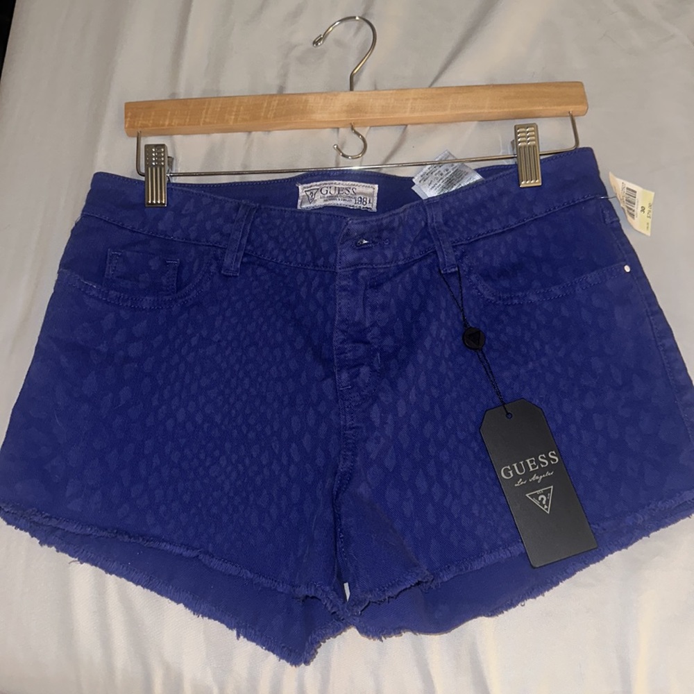 Guess printed blue Jean shorts 30